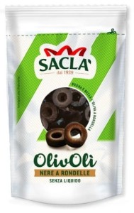 Oliwki SACLA Olive nere a rondelle 75g - busta