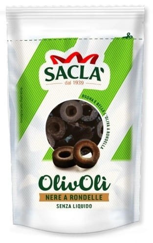 Oliwki SACLA Olive nere a rondelle 185g - busta.jpg