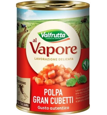 Polpa Gran Cubetti VALFRUTTA krojone pomidory 400g.jpg
