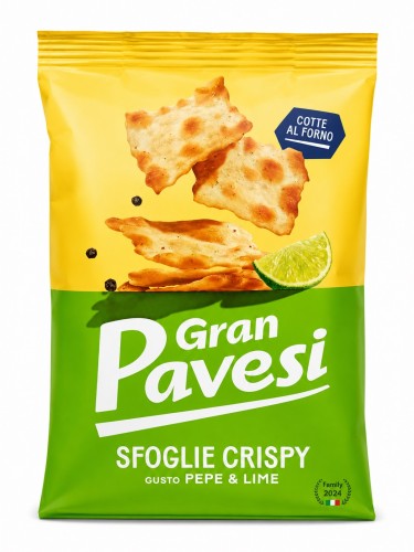 Sfoglie Crispy GRAN PAVESI Lime e Pepe 150g
