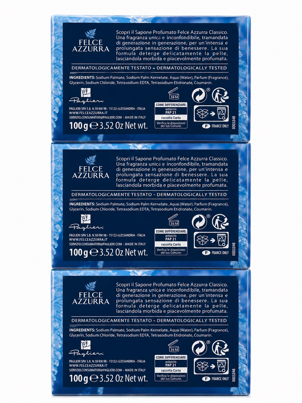 Włoskie mydło FELCE AZZURRA Classico 3x100g