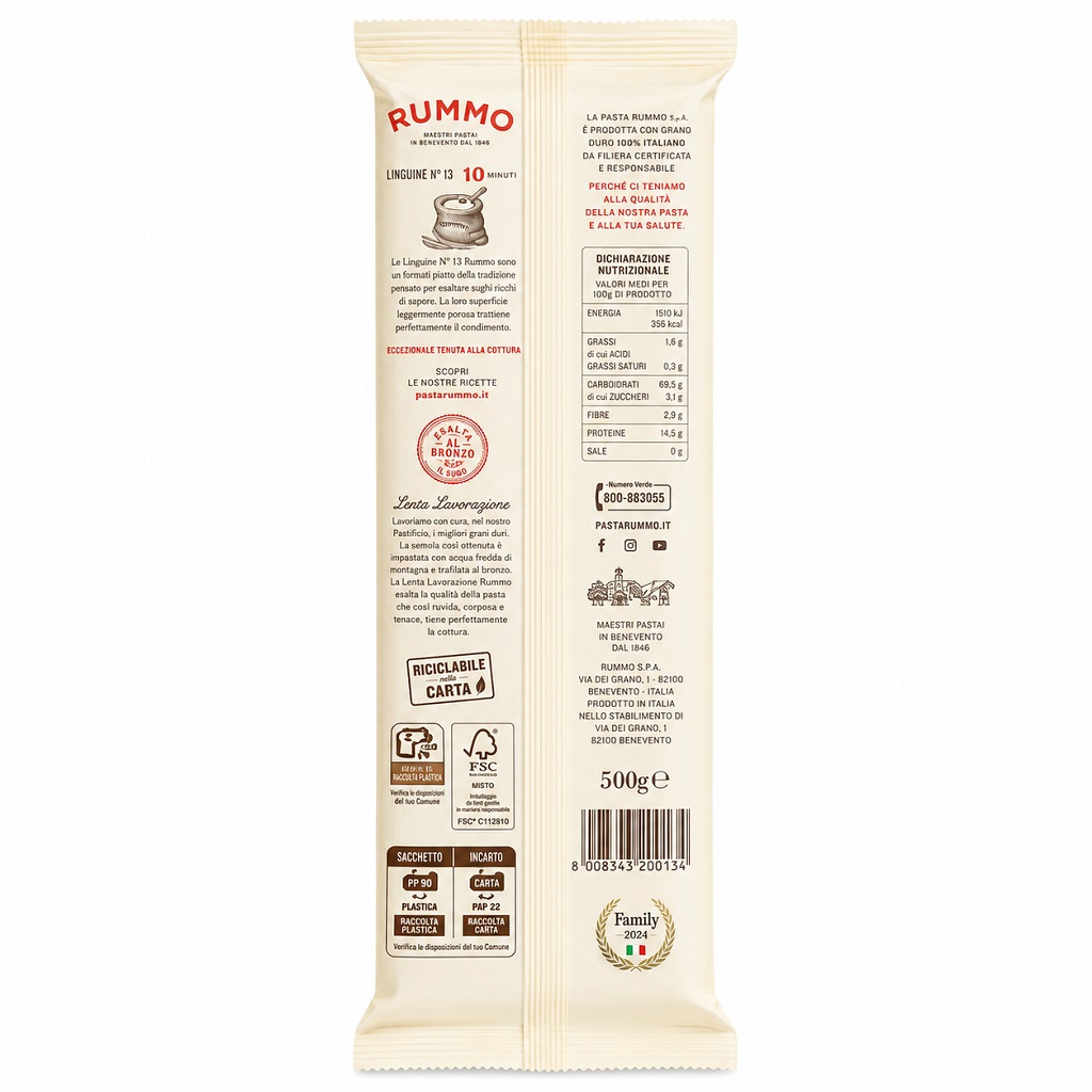 Włoski makaron RUMMO semola 13 Linguine 500g