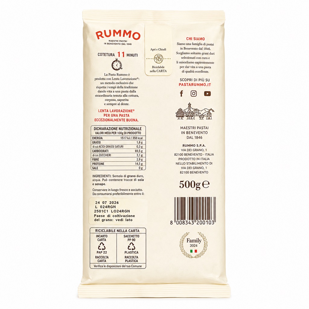 Włoski Makaron RUMMO semola 07 Maccheroncelli Rigati