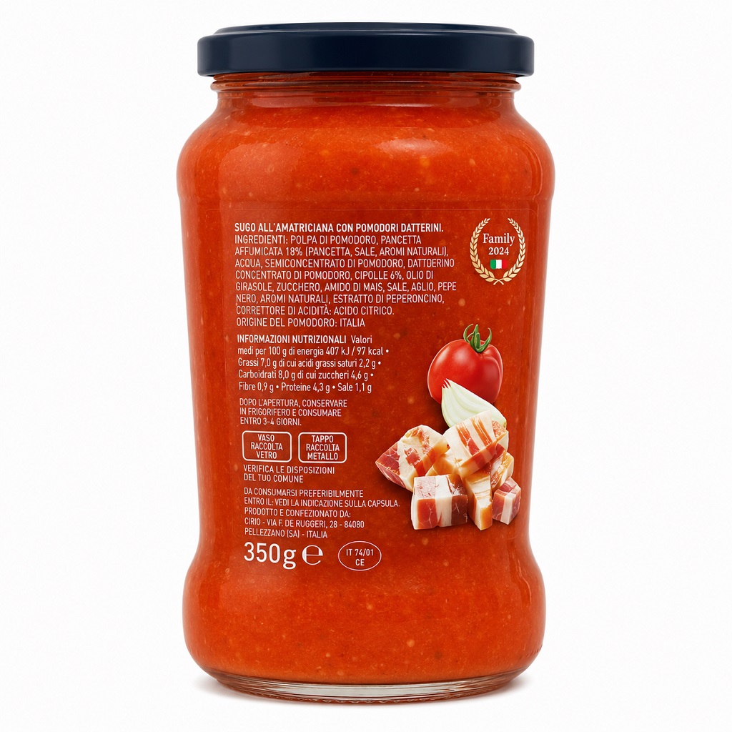 Włoski sos CIRIO Sugo Amatriciana 350ml
